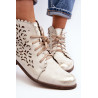 Suvarstomi moteriški ažūriniai batai Zazoo 2871 Smėlio spalvos | Auliniai batai moterims | jai24.lt