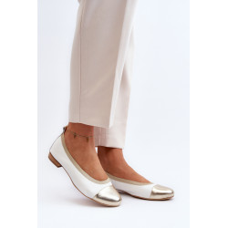 Zazoo 2890 Odinė balerina balta-auksinė 199155