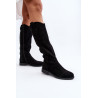 S.Barski HY66-132 moteriški juodi suvarstomi batai | Ilgaauliai batai | jai24.lt