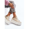 „Zazoo 10165“ moteriški sportiniai batai ant „chunky Platform“ smėlio spalvos | Kedai | jai24.lt