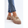 Zazoo 20164 Moteriški batai, pagaminti iš natūralios odos smėlio spalvos | Mokasinai moterims | jai24.lt