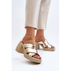 Zazoo 40373 odiniai mulai su blokiniu kulnu, auksiniu 199206