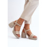 Zazoo 40386 Moteriški odiniai sandalai su Block Heel Beige | Sandalai moterims | jai24.lt