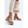 Zazoo 40386 Moteriški odiniai sandalai su Block Heel Beige | Sandalai moterims | jai24.lt