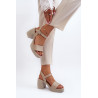 Zazoo 40386 Moteriški odiniai sandalai su Block Heel Beige | Sandalai moterims | jai24.lt