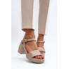 Zazoo 40386 Moteriški odiniai sandalai su Block Heel Beige | Sandalai moterims | jai24.lt