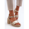 Zazoo 40386 Moteriški odiniai sandalai su Block Heel Beige | Sandalai moterims | jai24.lt