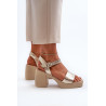Zazoo 40386 Moteriški odiniai sandalai su Block Heel Beige | Sandalai moterims | jai24.lt