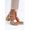 Zazoo 40386 Moteriški odiniai sandalai su Block Heel Beige | Sandalai moterims | jai24.lt