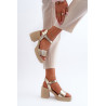 Zazoo 40386 Moteriški odiniai sandalai su Block Heel Beige | Sandalai moterims | jai24.lt