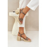Zazoo 40386 Moteriški odiniai sandalai su Block Heel Beige | Sandalai moterims | jai24.lt