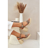 Zazoo 40386 Moteriški odiniai sandalai su Block Heel Beige | Sandalai moterims | jai24.lt