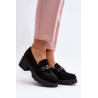 Juodi loaferiai ant storos kulno Eriella | Mokasinai moterims | jai24.lt