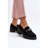 Juodi loaferiai ant storos kulno Eriella | Mokasinai moterims | jai24.lt