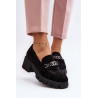 Juodi loaferiai ant storos kulno Eriella | Mokasinai moterims | jai24.lt
