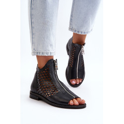 Zazoo 977/L odiniai iškirpti sandalai su užtrauktuku 199250