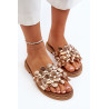 Zazoo 40381 Moteriški odiniai plokšti sandalai, smėlio spalvos | Šlepetės | jai24.lt