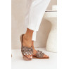 Zazoo 40381 Moteriški odiniai plokšti sandalai, smėlio spalvos | Šlepetės | jai24.lt