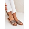 Zazoo 40381 Moteriški odiniai plokšti sandalai, smėlio spalvos | Šlepetės | jai24.lt