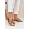 Zazoo 40381 Moteriški odiniai plokšti sandalai, smėlio spalvos | Šlepetės | jai24.lt