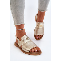 Zazoo 40385 auksiniai moteriški odiniai sandalai 199268