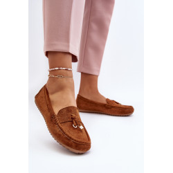 Moteriški tamsiai mėlyni klasikiniai zomšiniai mokasinai Ontala 199282