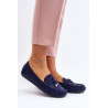 Moteriški tamsiai mėlyni klasikiniai zomšiniai mokasinai Ontala | Mokasinai moterims | jai24.lt