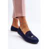 Moteriški tamsiai mėlyni klasikiniai zomšiniai mokasinai Ontala | Mokasinai moterims | jai24.lt