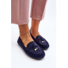 Moteriški tamsiai mėlyni klasikiniai zomšiniai mokasinai Ontala | Mokasinai moterims | jai24.lt