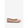 Smėlio spalvos moteriškos zomšos „Ballerina Flats Kommia“. | Balerinos bateliai | jai24.lt
