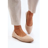 Smėlio spalvos moteriškos zomšos „Ballerina Flats Kommia“. | Balerinos bateliai | jai24.lt