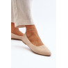 Smėlio spalvos moteriškos zomšos „Ballerina Flats Kommia“. | Balerinos bateliai | jai24.lt