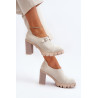 Moteriškos aukštakulnės pompos Šviesiai smėlio spalvos Tauina | Pavasariniai batai | jai24.lt