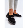 Juodi zomšiniai moteriški mokasinai su dekoracija Loraleima | Mokasinai moterims | jai24.lt