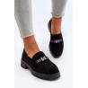 Juodi zomšiniai moteriški mokasinai su dekoracija Loraleima | Mokasinai moterims | jai24.lt