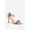 „Zazoo 3328/2“ moteriški odiniai sandalai su „stiletto Heel Gold“. | Sandalai moterims | jai24.lt