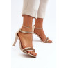 „Zazoo 3328/2“ moteriški odiniai sandalai su „stiletto Heel Gold“. | Sandalai moterims | jai24.lt