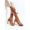 „Zazoo 3328/2“ moteriški odiniai sandalai su „stiletto Heel Gold“. | Sandalai moterims | jai24.lt