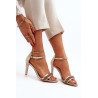 „Zazoo 3328/2“ moteriški odiniai sandalai su „stiletto Heel Gold“. | Sandalai moterims | jai24.lt