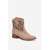 Zazoo 3404 Iškirpti kaubojiški batai žemakulniai zomšiniai šviesiai smėlio spalvos | Auliniai batai moterims | jai24.lt