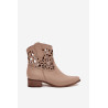 Zazoo 3404 Iškirpti kaubojiški batai žemakulniai zomšiniai šviesiai smėlio spalvos | Auliniai batai moterims | jai24.lt