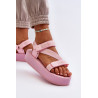 Moteriški basutės su platforma Big Star NN274A529 rožinės spalvos | Sandalai moterims | jai24.lt