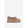 Moteriški odiniai mokasinai su ornamentu Laura Messi 2780 Beige | Mokasinai moterims | jai24.lt