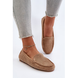 Moteriški zomšiniai mokasinai tamsiai smėlio spalvos Ranica 199367