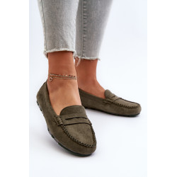 Moteriški zomšiniai mokasinai tamsiai smėlio spalvos Ranica 199368