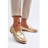 Moteriški bateliai su plokščiakulniais aukso spalvos „Sylvaine“. | Mokasinai moterims | jai24.lt