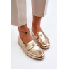 Moteriški bateliai su plokščiakulniais aukso spalvos „Sylvaine“. | Mokasinai moterims | jai24.lt