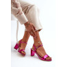 Metaliniai sandalai su stiletto kulnu Fuchsia Glindra | Sandalai moterims | jai24.lt