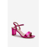 Metaliniai sandalai su stiletto kulnu Fuchsia Glindra | Sandalai moterims | jai24.lt