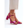 Metaliniai sandalai su stiletto kulnu Fuchsia Glindra | Sandalai moterims | jai24.lt
